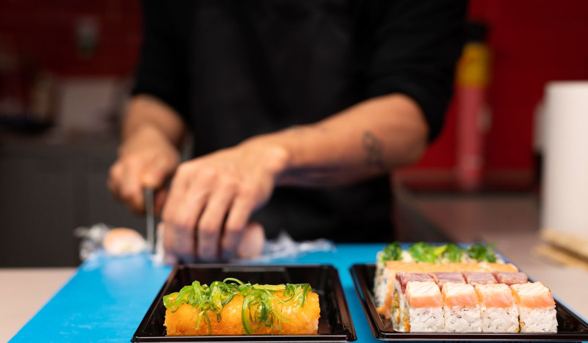 Sushi Order Topped with Salmon nyt